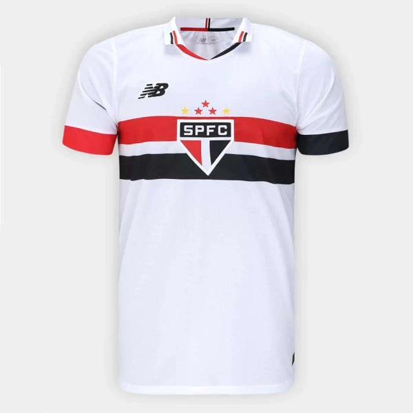 CAMISA NEW BALANCE SÃO PAULO OFICIAL I 2024/25 TORCEDOR MASCULINA - Branco CAMISA NEW BALANCE SÃO PAULO OFICIAL I 2024/25 TORCEDOR MASCULINA - Branco