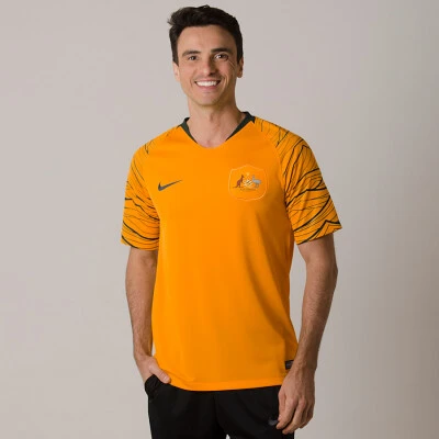CAMISA NIKE AUSTRÁLIA OFICIAL 1 2018 SEM NÚMERO - Amarelo/verde CAMISA NIKE AUSTRÁLIA OFICIAL 1 2018 SEM NÚMERO - Amarelo/verde
