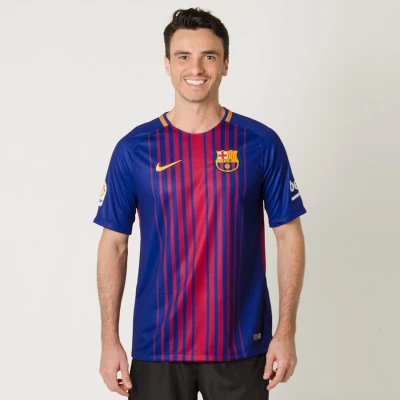 CAMISA NIKE BARCELONA OFICIAL 1 2017/18 SEM NÚMERO - Azul/bordo CAMISA NIKE BARCELONA OFICIAL 1 2017/18 SEM NÚMERO - Azul/bordo