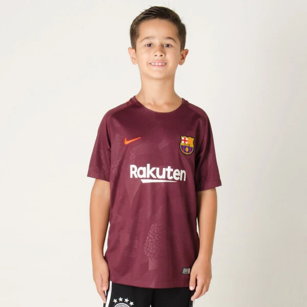 CAMISA NIKE BARCELONA OFICIAL 3 2017/18 SEM NÚMERO INFANTIL - Bordo CAMISA NIKE BARCELONA OFICIAL 3 2017/18 SEM NÚMERO INFANTIL - Bordo