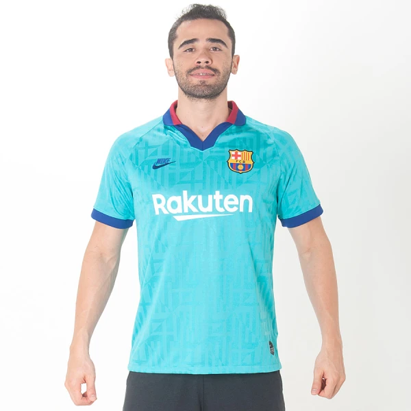 CAMISA NIKE BARCELONA OFICIAL 3 2019/20 SEM NÚMERO - Verde/marinho CAMISA NIKE BARCELONA OFICIAL 3 2019/20 SEM NÚMERO - Verde/marinho