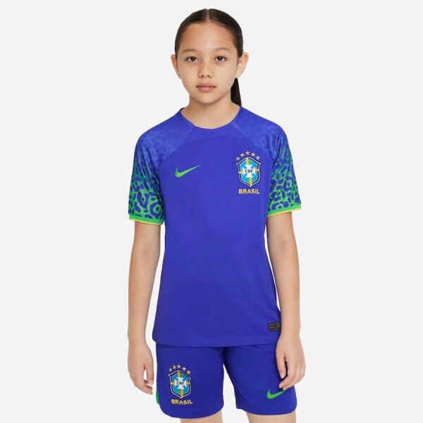 CAMISA NIKE BRASIL OF II 2022/23 INFANTIL TORCEDOR PRO - Azul