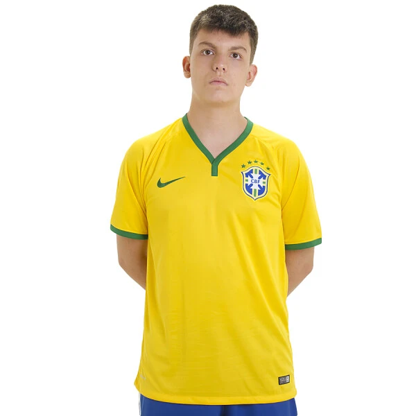 CAMISA NIKE BRASIL OFICIAL 1 2014 TORCEDOR SEM NÚMERO - Amarelo CAMISA NIKE BRASIL OFICIAL 1 2014 TORCEDOR SEM NÚMERO - Amarelo