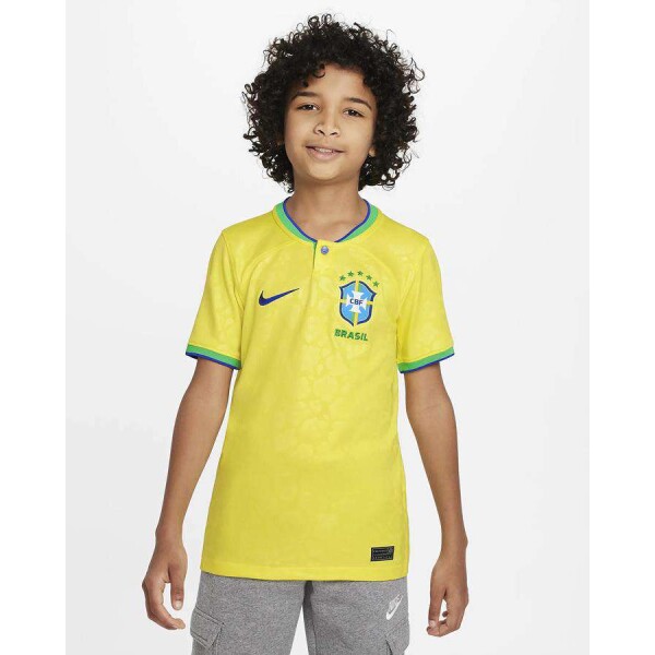 CAMISA NIKE BRASIL OFICIAL I 2022/23 INFANTIL TORCEDOR PRO - Amarelo