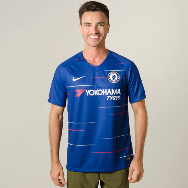 CAMISA NIKE CHELSEA OFICIAL I 2018/19 SEM NÚMERO - Azul CAMISA NIKE CHELSEA OFICIAL I 2018/19 SEM NÚMERO - Azul