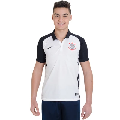 CAMISA NIKE CORINTHIANS OFICIAL 1 2015 SEM NÚMERO INFANTIL - Branco/preto CAMISA NIKE CORINTHIANS OFICIAL 1 2015 SEM NÚMERO INFANTIL - Branco/preto