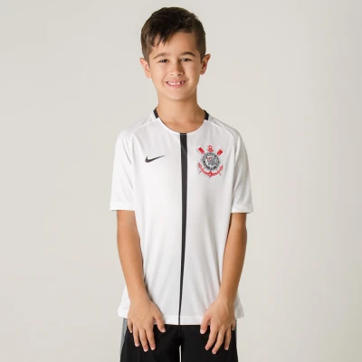 CAMISA NIKE CORINTHIANS OFICIAL 1 2017 SEM NÚMERO INFANTIL - Branco/preto CAMISA NIKE CORINTHIANS OFICIAL 1 2017 SEM NÚMERO INFANTIL - Branco/preto
