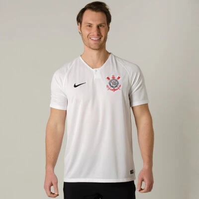 CAMISA NIKE CORINTHIANS OFICIAL 1 2018/19 SEM NÚMERO TORCEDOR - Branco CAMISA NIKE CORINTHIANS OFICIAL 1 2018/19 SEM NÚMERO TORCEDOR - Branco