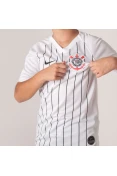 CAMISA NIKE CORINTHIANS OFICIAL 1 2019/20 SEM NÚMERO INFANTIL - Branco/preto
