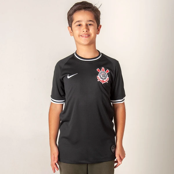 CAMISA NIKE CORINTHIANS OFICIAL 2 2019/20 SEM NÚMERO INFANTIL - Preto CAMISA NIKE CORINTHIANS OFICIAL 2 2019/20 SEM NÚMERO INFANTIL - Preto