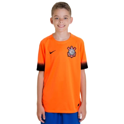 CAMISA NIKE CORINTHIANS OFICIAL 3 2015/16 SEM NÚMERO INFANTIL - Laranja/preto CAMISA NIKE CORINTHIANS OFICIAL 3 2015/16 SEM NÚMERO INFANTIL - Laranja/preto
