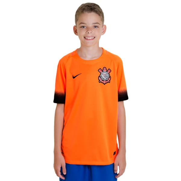 CAMISA NIKE CORINTHIANS OFICIAL 3 2015/16 SEM NÚMERO INFANTIL - Laranja/preto CAMISA NIKE CORINTHIANS OFICIAL 3 2015/16 SEM NÚMERO INFANTIL - Laranja/preto