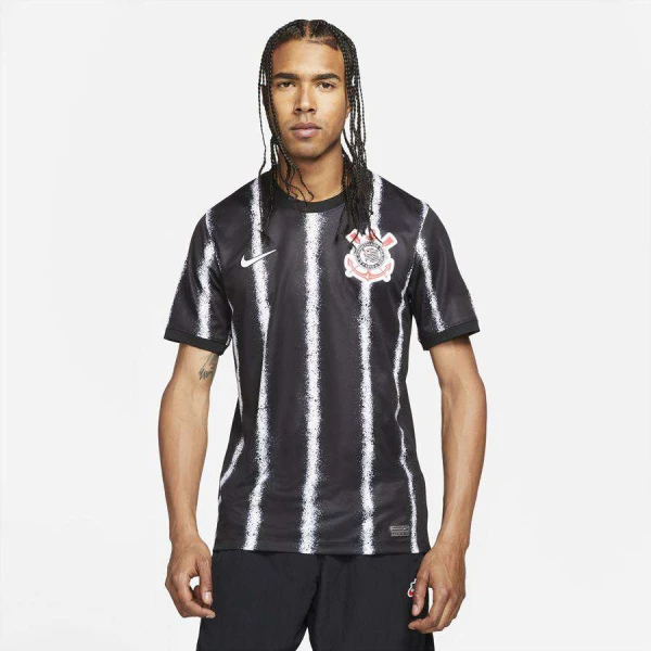 CAMISA NIKE CORINTHIANS OFICIAL II 2021/22 TORCEDOR PRO MASCULINA - Preto/branco