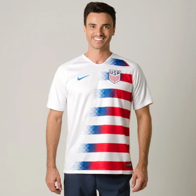 CAMISA NIKE ESTADOS UNIDOS OFICIAL 1 2018 SEM NÚMERO - Branco CAMISA NIKE ESTADOS UNIDOS OFICIAL 1 2018 SEM NÚMERO - Branco