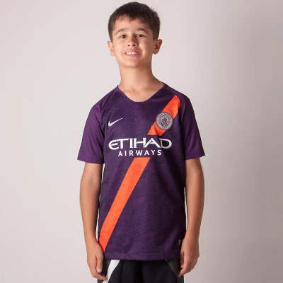 CAMISA NIKE MANCHESTER CITY OFICIAL 3 2018/19 SEM NÚMERO INFANTIL - Roxo/laranja CAMISA NIKE MANCHESTER CITY OFICIAL 3 2018/19 SEM NÚMERO INFANTIL - Roxo/laranja