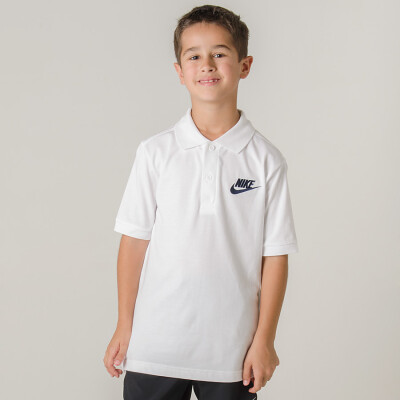 CAMISA NIKE NSW POLO MATCHUP INFANTIL - Branco/marinho