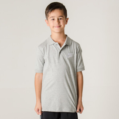 CAMISA NIKE NSW POLO MATCHUP INFANTIL - Cinza