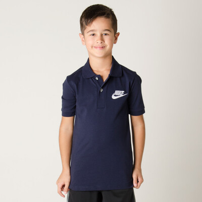 CAMISA NIKE NSW POLO MATCHUP INFANTIL - Marinho/branco