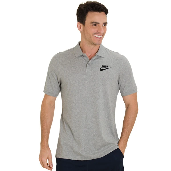 CAMISA NIKE NSW POLO SS MATCHUP MASCULINA - Cinza/preto