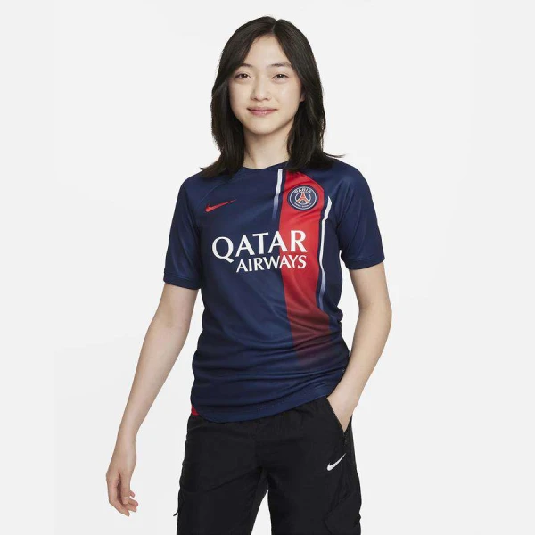 CAMISA NIKE PARIS SAINT-GERMAIN OF I 2023/24 INFANTIL - Marinho/vermelho