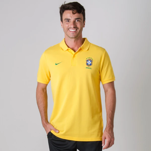 CAMISA NIKE POLO CBF BRASIL 2018 MASCULINA - Amarelo CAMISA NIKE POLO CBF BRASIL 2018 MASCULINA - Amarelo