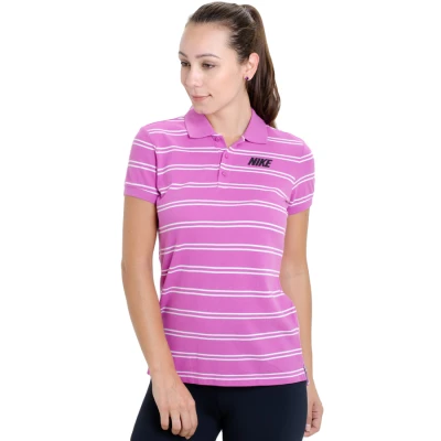 CAMISA NIKE POLO ROOKIE STRIPE FEMININA - Lilas/branco