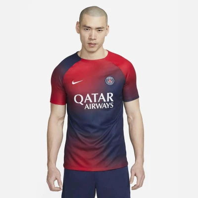 CAMISA NIKE PRÉ JOGO PARIS SAINT-GERMAIN 2023/24 ACADEMY PRO MASCULINA - Marinho/vermelho