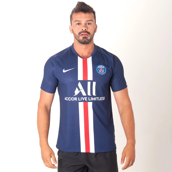 CAMISA NIKE PSG OFICIAL 1 2019/20 TORCEDOR SEM NÚMERO - Marinho/branco CAMISA NIKE PSG OFICIAL 1 2019/20 TORCEDOR SEM NÚMERO - Marinho/branco