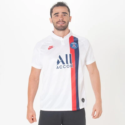 CAMISA NIKE PSG OFICIAL 3 2019/20 SEM NÚMERO - Branco/marinho CAMISA NIKE PSG OFICIAL 3 2019/20 SEM NÚMERO - Branco/marinho