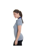 CAMISA NIKE SPHERE SS POLO FEMININA - Cinza/roxo