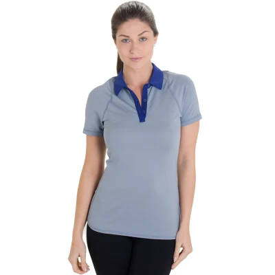 CAMISA NIKE SPHERE SS POLO FEMININA - Cinza/roxo