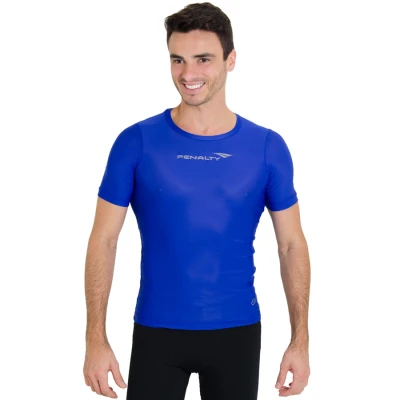 CAMISA PENALTY TÉRMICA MATIS MANGA CURTA MASCULINA - Azul/prata