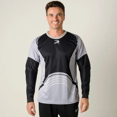 CAMISA PLACAR GOLEIRO ITABORAÍ MANGA LONGA MASCULINA - Cinza/preto