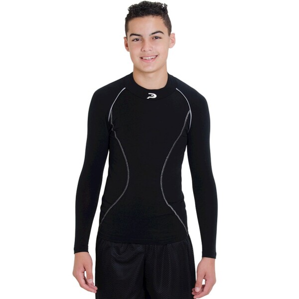 CAMISA PLACAR TÉRMICA SALGUEIRO INFANTIL - Preto/prata