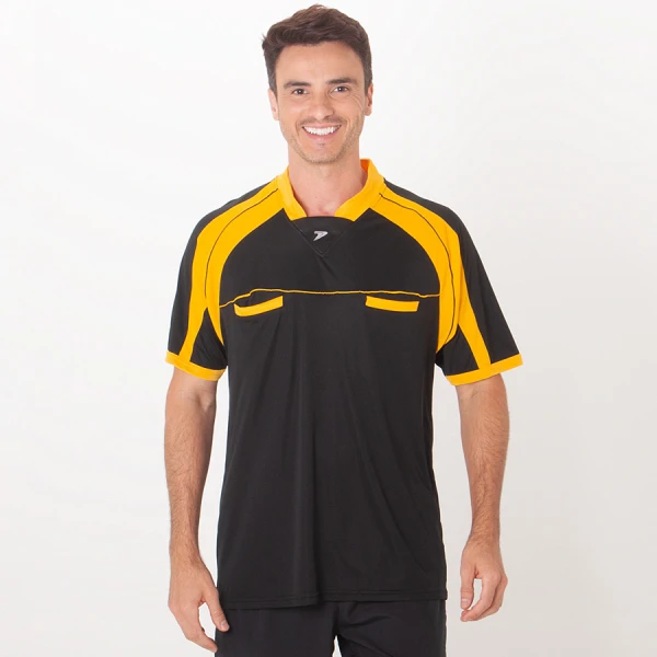 CAMISA POKER ÁRBITRO V MASCULINA - Preto/amarelo CAMISA POKER ÁRBITRO V MASCULINA - Preto/amarelo