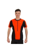 CAMISA POKER BIKE COM ZIPER TORNADO 2 MASCULINA - Laranja/preto