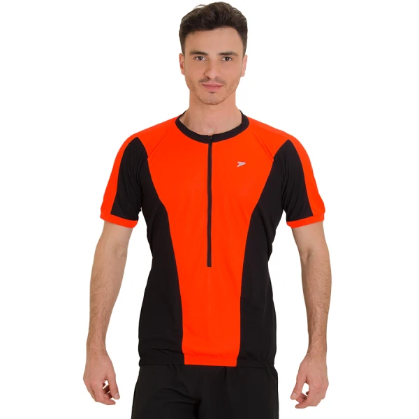 CAMISA POKER BIKE COM ZIPER TORNADO 2 MASCULINA - Laranja/preto