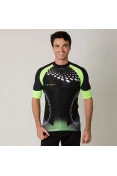 CAMISA POKER CICLISTA COM ZÍPER TOTAL TORIO MASCULINA - Preto/verde