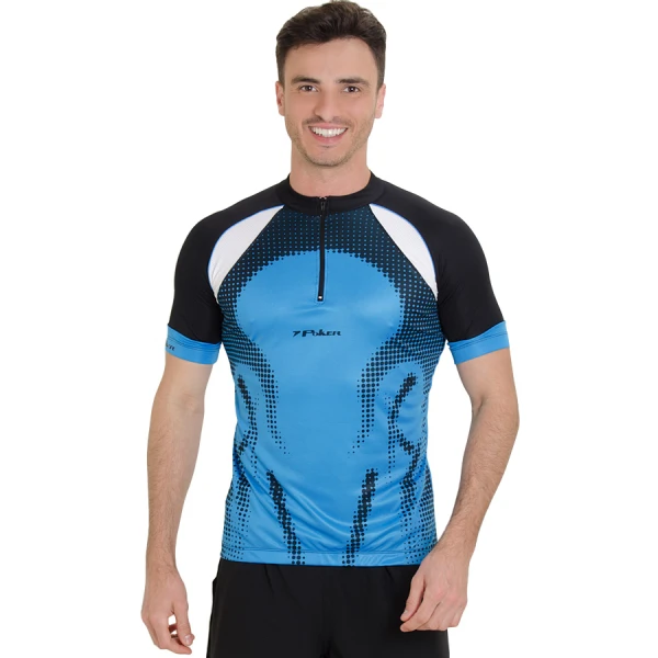 CAMISA POKER CICLISTA SPEED 3 MASCULINA - Azul/preto