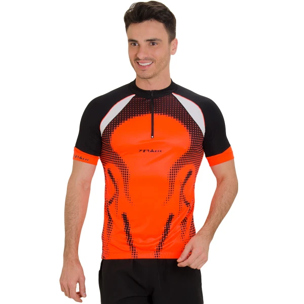 CAMISA POKER CICLISTA SPEED 3 MASCULINA - Laranja/preto