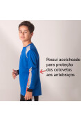 CAMISA POKER GOLEIRO ASTRO MANGA LONGA INFANTIL - Azul/cinza