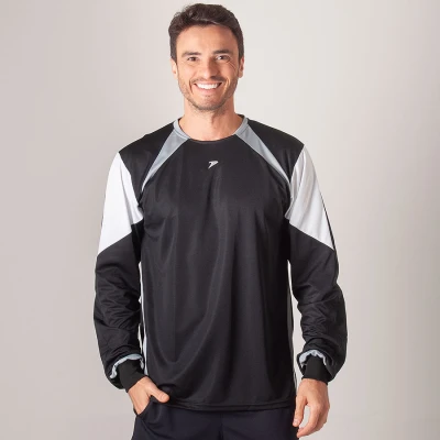 CAMISA POKER GOLEIRO ROMA MANGA LONGA MASCULINA - Preto/grafite