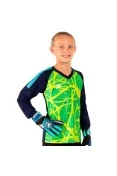 CAMISA POKER GOLEIRO SUBLIMADA CARDIO MANGA LONGA INFANTIL - Verde/marinho