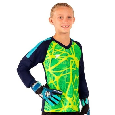 CAMISA POKER GOLEIRO SUBLIMADA CARDIO MANGA LONGA INFANTIL - Verde/marinho