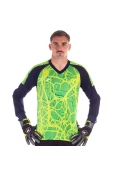 CAMISA POKER GOLEIRO SUBLIMADA CARDIO MANGA LONGA MASCULINO - Verde/marinho