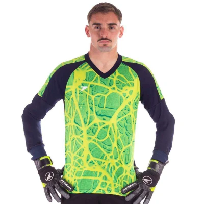 CAMISA POKER GOLEIRO SUBLIMADA CARDIO MANGA LONGA MASCULINO - Verde/marinho