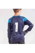 CAMISA POKER GOLEIRO SUBLIMADA MANGA LONGA INFANTIL - Azul/preto