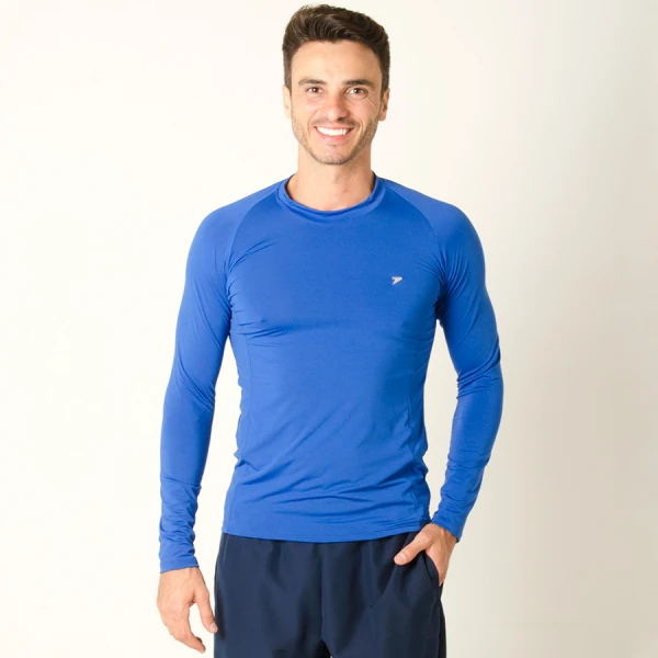 CAMISA POKER SKIN BASIC II MANGA LONGA MASCULINA - Azul