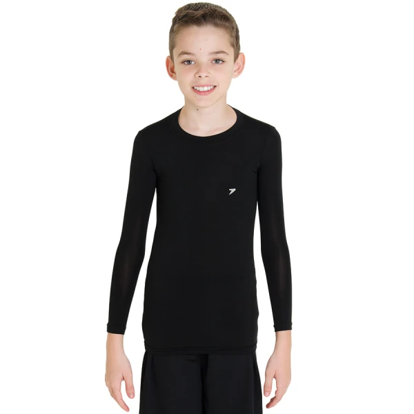 CAMISA POKER SKIN MANGA LONGA INFANTIL - Preto