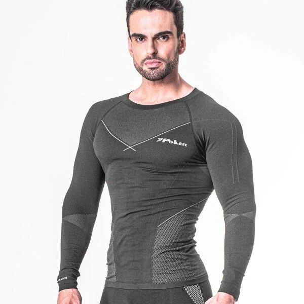 CAMISA POKER TÉRMICA SKIN CONFORT X-RAY MANGA LONGA - Preto